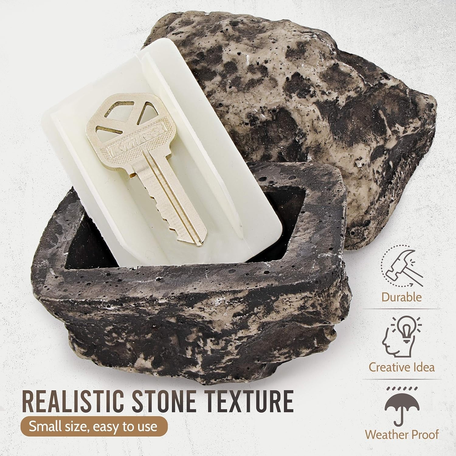 Realistic Fake Rock Key Hider – Weatherproof Outdoor Key Storage for Emergencies (1 Pc) Realistic Fake Rock Key Hider – Weatherproof Outdoor Key Storage for Emergencies (1 Pc)